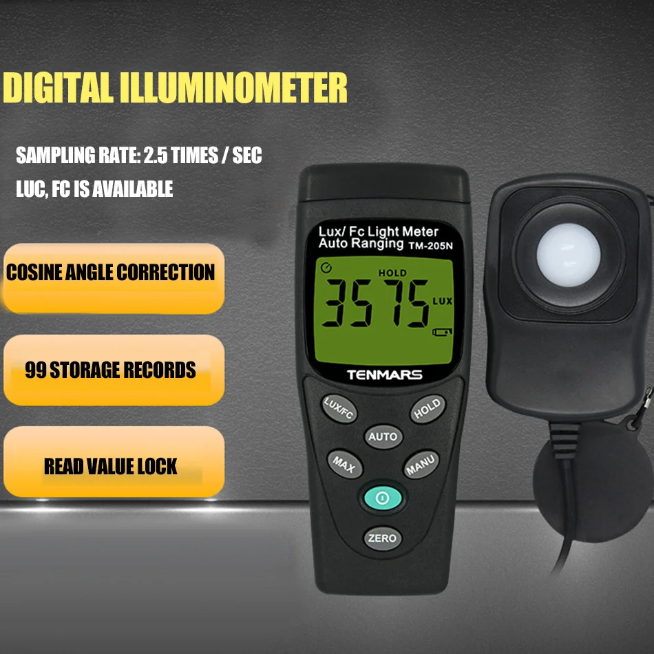 TM-205N портативный цифровой осветитель Сплит-Тип фотометр импортный Видимый Измеритель света