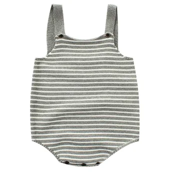 

Babys Girl Knitted Romper Infant Sleeveless Warm Cute Striped Print Bodysuit Winter Newborn Outfits Baby Sweaters Clothing