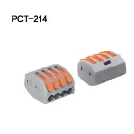 Провода соединители PCT-212 клеммный блок проводник с рычагом 0,08-2,5 мм 214 218 SPL-2 нажимной мини клеммный блок кабельный сплиттер - Color: PCT 214