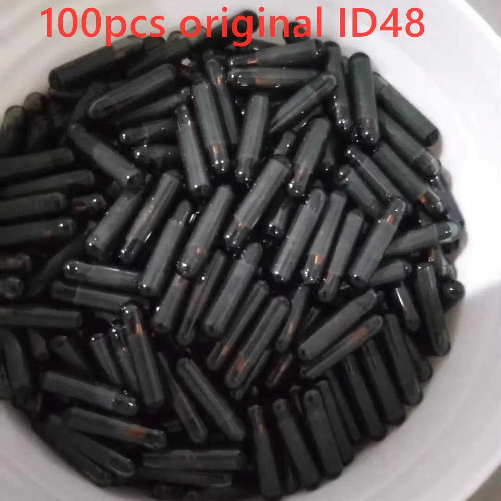 original 100pcs ID48 glass chip auto transponder chip ID 48 chip for VW Audi Skoda Honda car key blank