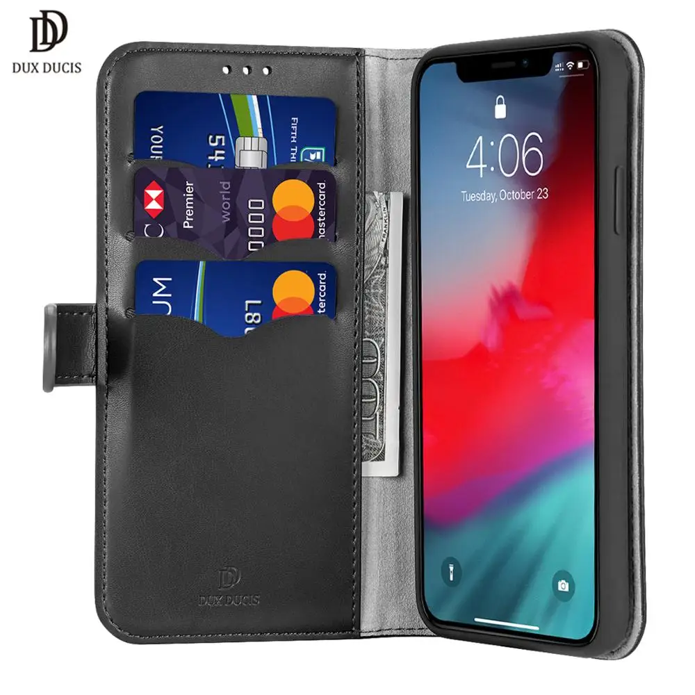 DUX DUCIS Flocking Leather Flip Case for iPhone 11 2019 Wallet Magnetic Card Cover iPhone11 Pro MAX X XS 7 8 Plus | Мобильные