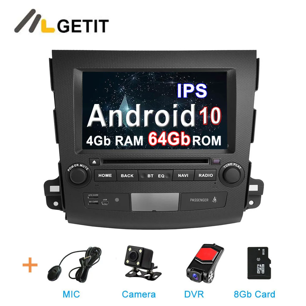 Android 10,0 автомобильный DVD стерео радио Multimedio gps для Mitsubishi Outlander 2007-2012 с wifi BT - Цвет: 4G CAMERA-DVR-SD