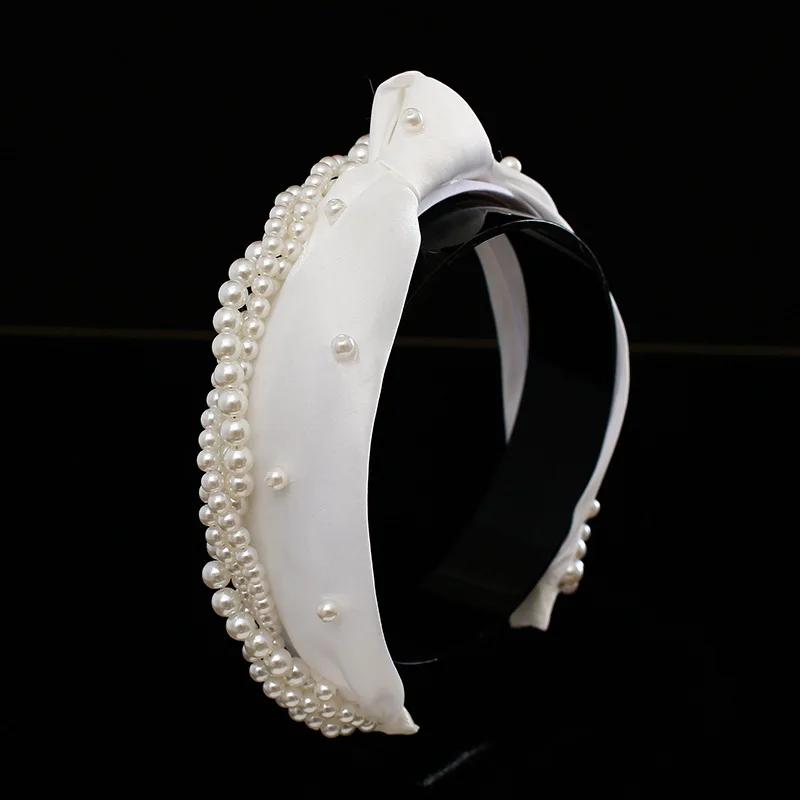 Bride Handmade Pearl Headband Retro Headdress Photo Model Wedding Photo Studio Photo With Makeup Accessories