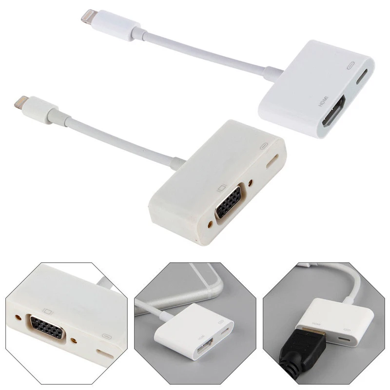 3 в 1 8Pin к HDMI конвертер для освещения AV адаптер кабель iPhone iPad Аудио Видео Белый |