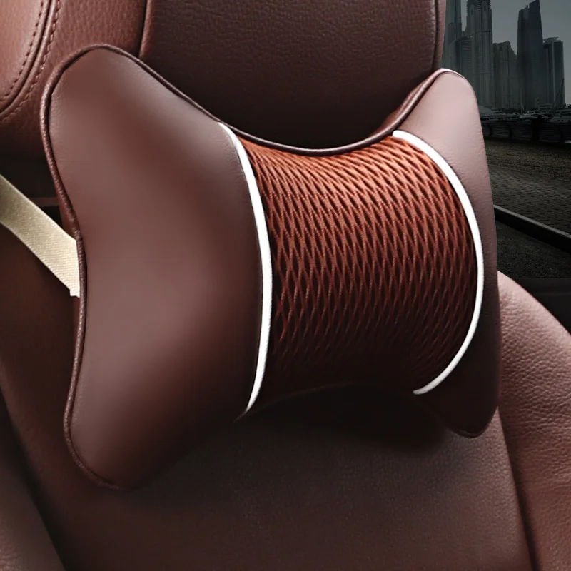 

2pcs Universal Auto Safety Car Headrest Breathe leather Car Auto Seat Head Neck Rest Cushion Headrest Pillow Pad