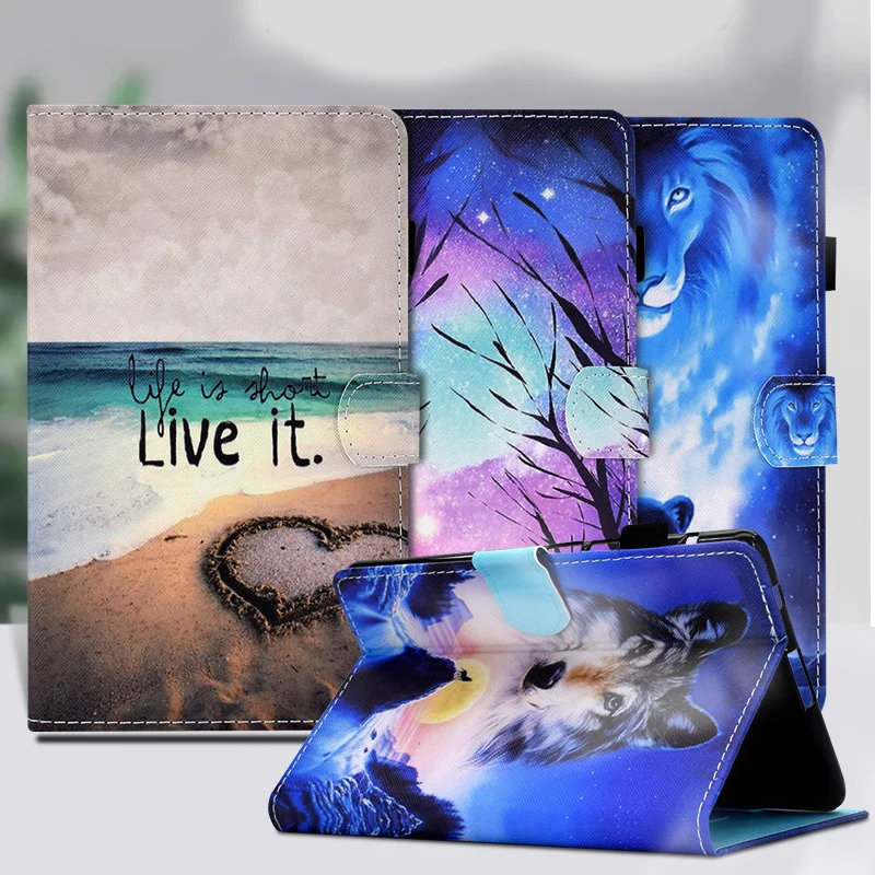 Tab A Flip Tablet Case Per Samsung Galaxy Tab 10.1 T580 T585 Funda Smart Cover Tab A6 10.1 2016 Sm-T580 Guscio Protettivo Animale