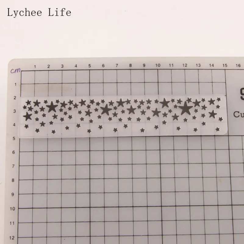 Lychee Life Star Embossing Folders Plastic Scrapbooking DIY Template Fondant Cake Photo Album Card Making plastic embossing folder embossing folder