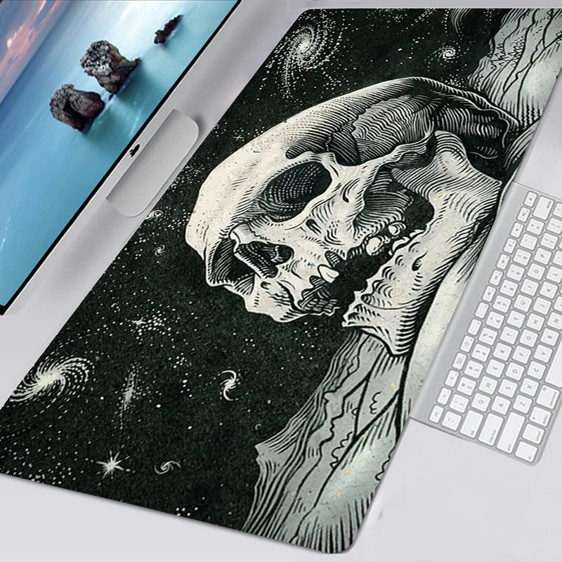 

Mouse Pad Gamer XXL Large HD Keyboard Pad Mouse Mat Dark Horror Skull Laptop Natural Rubber Anti-slip Office Mice Pad Mouse Mat