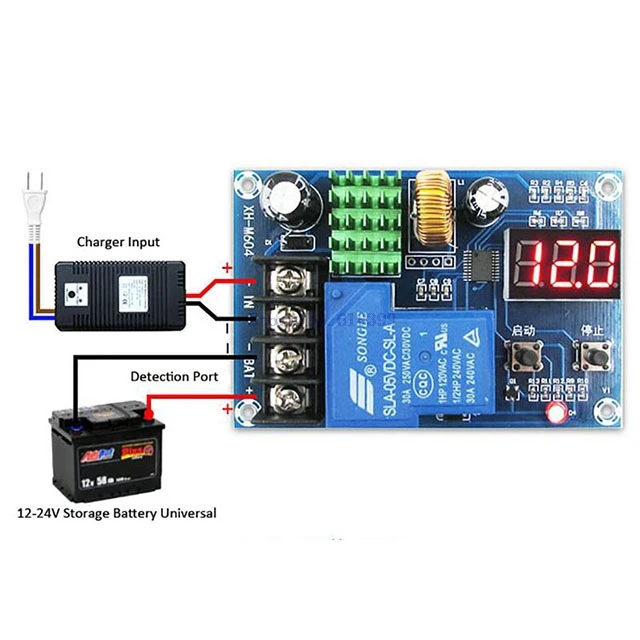 

A7-- XH-M604 Battery Charger Control Module DC 6-60V Storage Lithium Charging Control IC Switch Protection Board LED Display