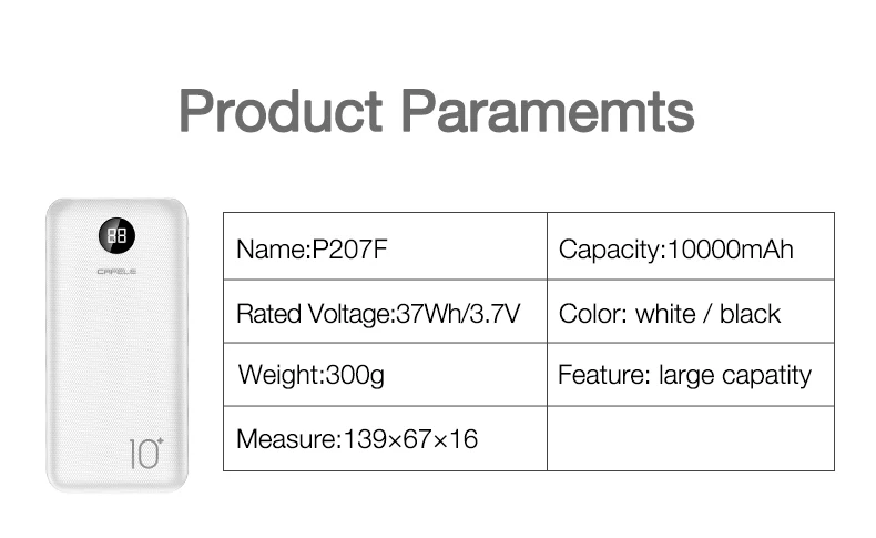 Cafele usb type C внешний аккумулятор 10000 мАч Внешний аккумулятор портативное зарядное устройство для iPhone xiaomi samsung 10000 мАч повербанк