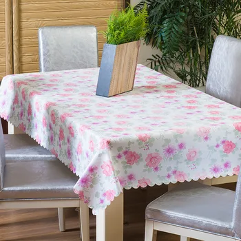 

Elegant Printed Waterproof PVC Tablecloth Table Cover Plastic Oilproof Table Cloth Dining Dustproof Tablecloth Home Decor W