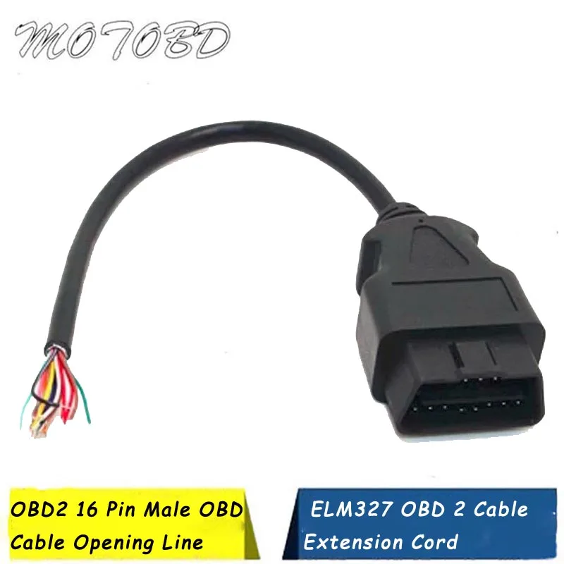 Оптовая продажа 16-контактный кабель-удлинитель OBD ELM327 2 для диагностики