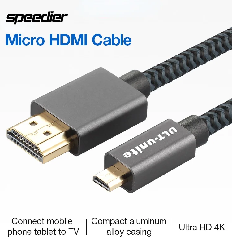 Micro Hdmi-Compatibile Con Cavo 2.0 Compatibile Hdmi 4K 60Hz Cavo Ultra Sottile Per Videocamera Gopro Hero 7 Black Hero 5 4 6