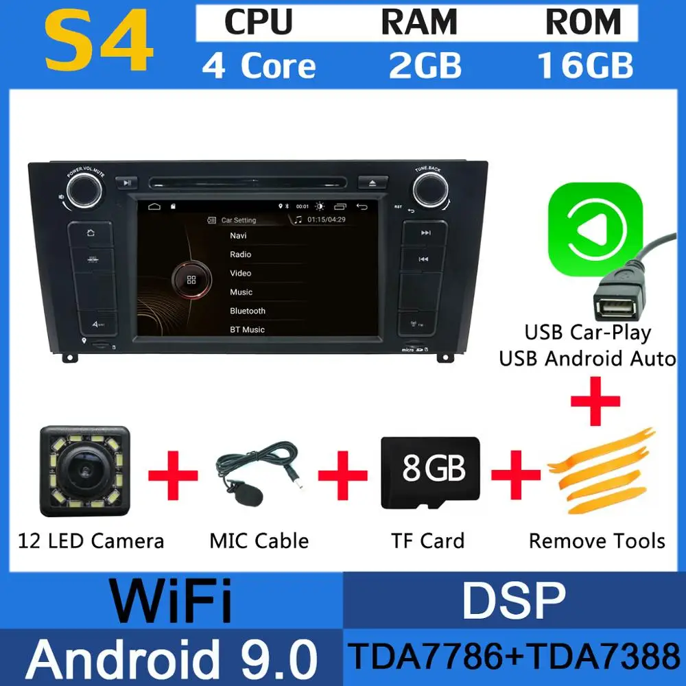 PX6 4G+ 64G авто радио Android 9,0 для BMW 1 серии E81 E82 E88 автомобильный DVD мультимедийный плеер gps навигация DVR CarPlay DSP стерео - Цвет: MTK USB CarPlay