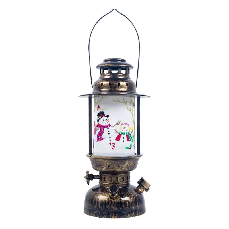 Рождественский Ретро светодиодный фонарь декоративная настольная лампа на батарейках Рождественская лампа для праздничного декора дома бара магазина