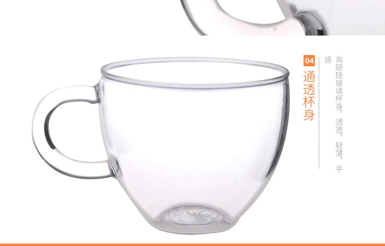 Customizable Cup Heat-Resistant Environmentally Friendly Glass Teacup Creative Small Handle Cup Advertisement Cup Tea Kung Fu He