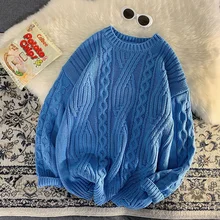 

Winter Keep Warm Tops Men Streetwear Clothes Cable Knit Sweater Men Crewneck Knitted Sweater Men Fashion Clothing Autumn
