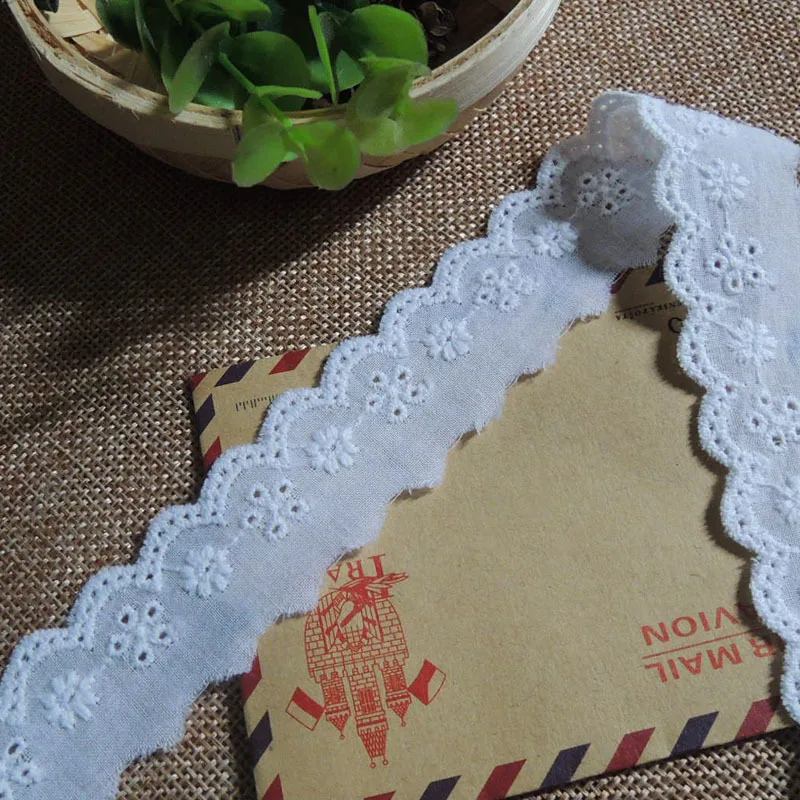 2,4 см широкое хлопковое белое венецианское, с вышивкой свадебное платье лента цветы кружевная ткань аппликации шитье отделка гипюр Декор