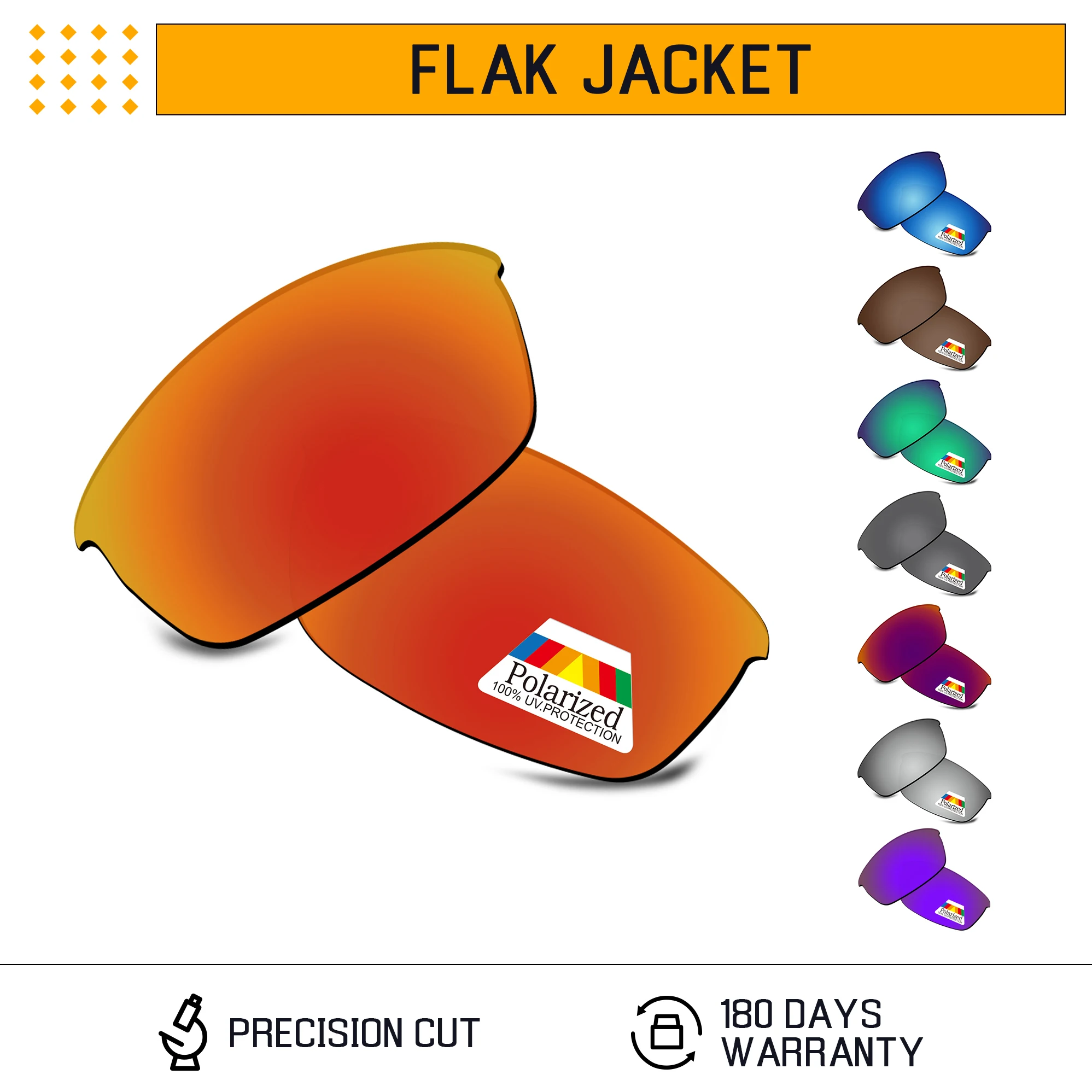 Lenti Di Ricambio Polarizzate Bwake Per-Montatura Per Occhiali Da Sole Oakley Flak Jacket-Opzioni Multiple