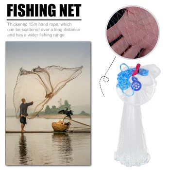 

Shrimp Crab Fish Trap Cage Cast Fishing Net w/ Flying Disc Compression Resistance Network Outdoor Throw Outdoor Fishing