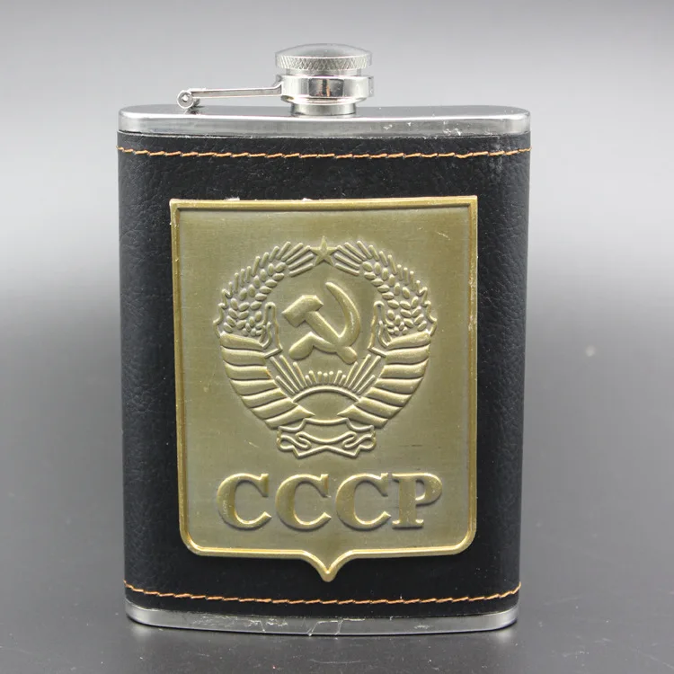 Портативный стакан для воды, вина, Подарочная коробка, винтажный подарок, кожаный бокал для водки, вина