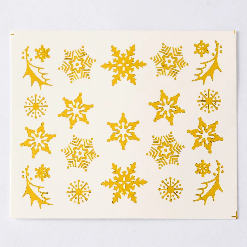 Четыре лилии 1 лист металла Золото Серебро слайдер Рождество Снежинка воды стикер для маникюра DIY 3D полный обёрточная бумага кончик дизайн ногтей Декор - Цвет: K3106
