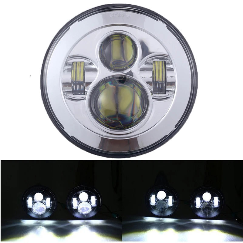 40W chrome " Круглый Монтажный кронштейн, светильник, кольцевой кронштейн, 7 дюймов, мотоциклетный светодиодный головной светильник для Harley Softail Touring для Jeep Wrangler - Color: 40W chrome