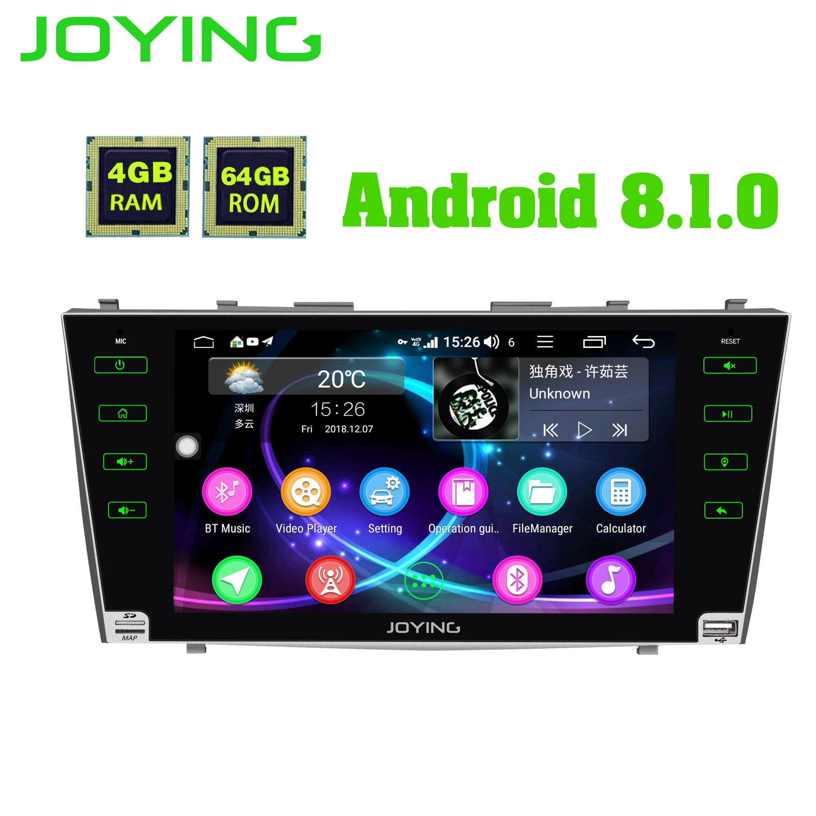 Flash Deal JOYING 4GB RAM Android 8.1 Car stereo BT Radio player for TOYOTA CAMRY touch Screen steering-wheel GPS Navi head unit for AURION 2