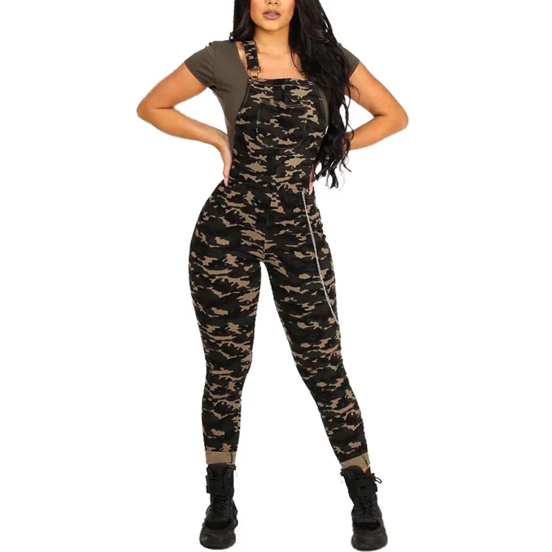 

Women Casual Camouflage Print Jumpsuit Spaghetti Strap Backless Romper Sexy Strapless Sleeveless Bodycon Playsuit