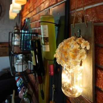 

20 LED Fairy Light for Mason Jar Lid Lamp Rustic Wall Sconces Outdoor Garden Home Decor Remote Control Lights 2 Pack 8 Modes 2M