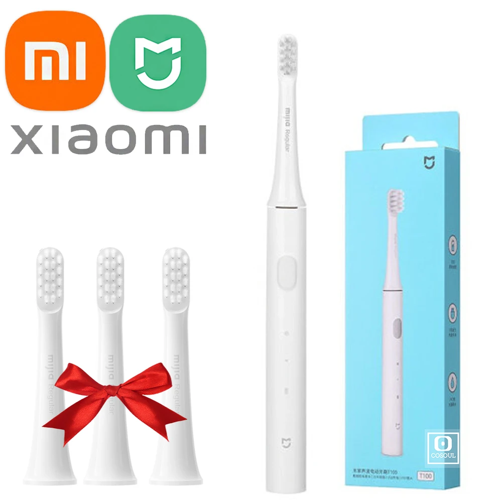 Xiaomi MIJIA T100 электрическая зубная щетка звуковая головки Mi умная USB перезаряжаемая
