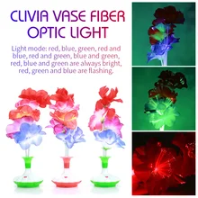 Цветной волоконный цветочный светильник Kapok ваза для дома Красивая волоконно-оптическая лампа Рождественский пластиковый светодиодный светильник на День святого Валентина