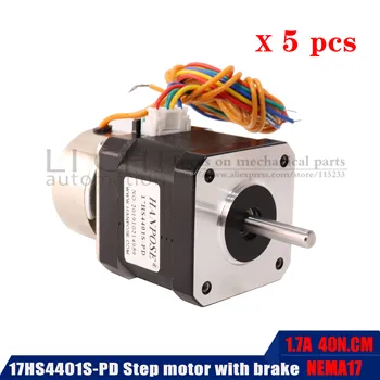

New42 step motor 5pcs 17hs4401 42x40mm with brake large torque with band brake motor nema17