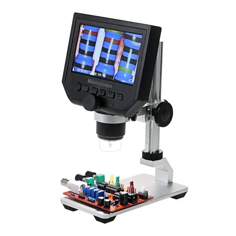 

UK plug Digital USB Microscope,600X 4.3 LCD Display Electronic Video Magnifier,HD 3.6MP CCD,Adjustable 8 LEDs,1080P/720P/VGA Res