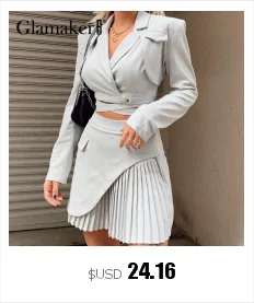 skirt and top co ord Glamaker Green 2 piece suits Office ladies crop blazer and ruffles Pleated shorts Buttons pocket club party fashion female sets matching top and trousers set