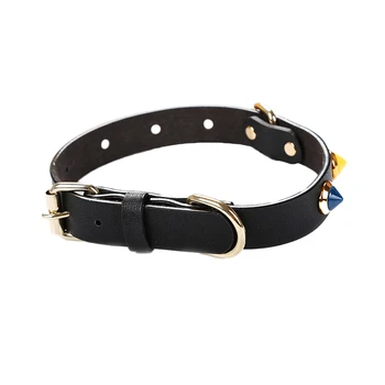 

15PCS / LOT Personalized Leather Dog Collar Dog And Cat Genuine leather Adjustable Collar Pet Traction Pet Supplies