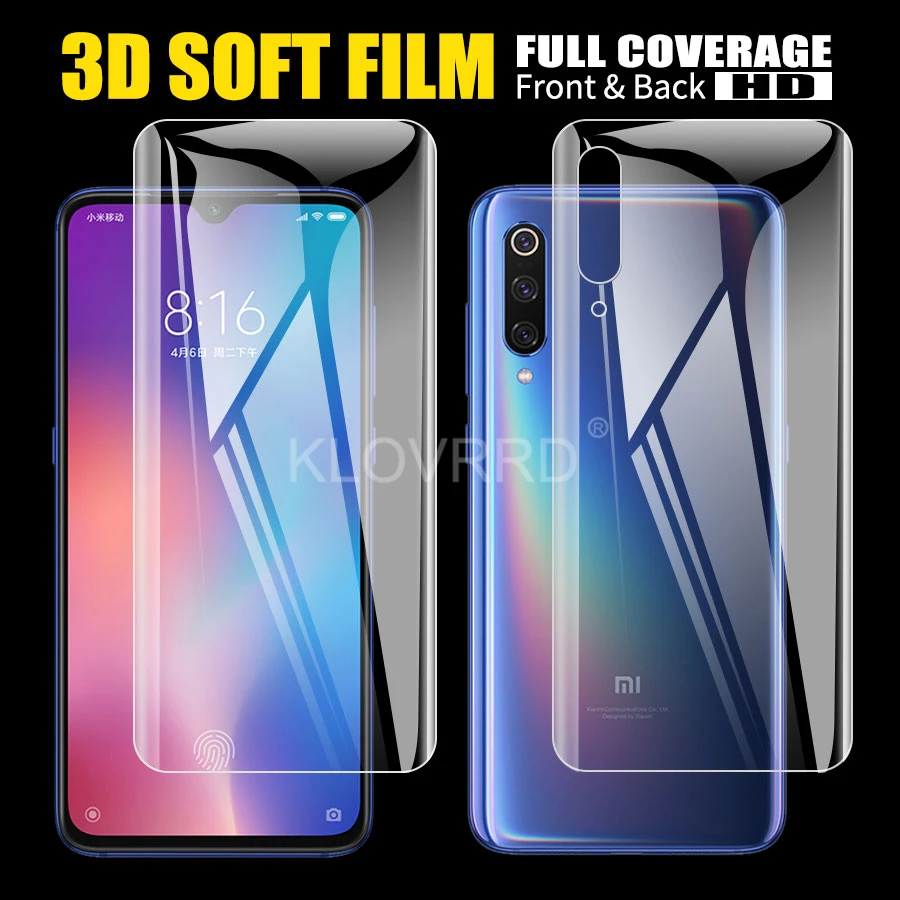 Hydrogel наклейка Передняя Задняя пленка для Xiaomi Mi 9 se 9T A3 CC9e Poco Pocophone f1 Redmi K20 Note 8 7 6 5 Pro