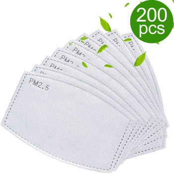 

20/50/200Pcs 5 Layer PM2.5 Mask Filter Adult Kids Replacement Pads for Mask Filter Mouth Face Protective Skin Friendly Dustproof