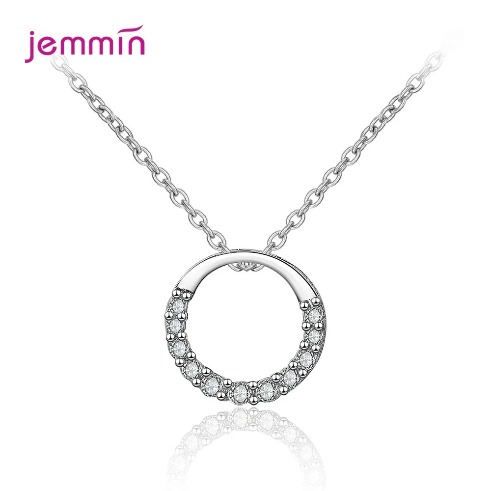 Big Sale Circle Pendant Jewelry Accessory Wholesale 925 Sterling Silver Cubic Zirconia Necklaces For Women Girls | Украшения и