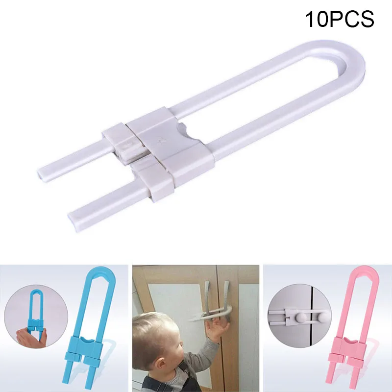 10 pcs Горячая детский замок безопасности U форма безопасности для шкафа детей шкаф двери ящика - Цвет: 10 pcs