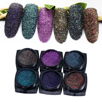 

6 Pcs/set Manicure Nail Art DIY Crystal Epoxy Bright Gradient Glitter Sequin Luxury Quicksand Powder