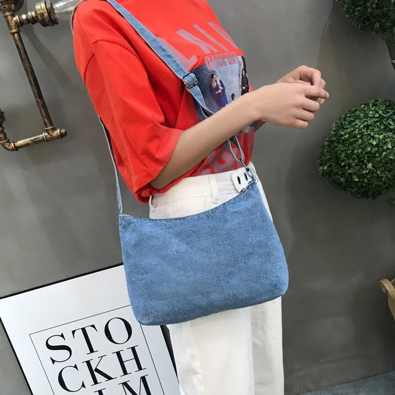 

Micro for Korean-style Shoulder Phone Coin Purse Girl'S Fabric Bag Cowboy Canvas Bag Carrying Shoulder Bag