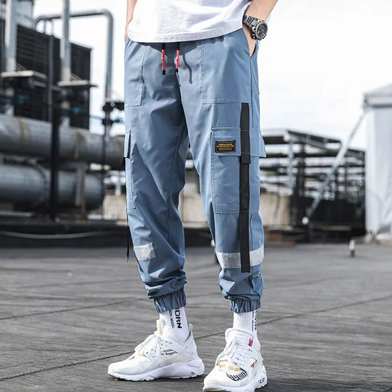 

Cargo Pants Men Hip Hop Pockets Ankel-length Pants Male Japanese Streetwear Pants Trousers Casual Joggers Men 2019