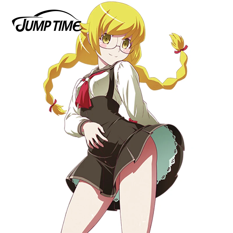 

JumpTime 13cm x 8.1cm Car Stickers Monogatari Anime Sexy Short skirt Beauty Oshino Shinobu Vinyl Wrap Decal Racing Waterproof