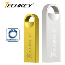 usb TECHKEY флэш-накопитель 64 ГБ 32 ГБ 16 ГБ флеш-накопитель флешка 8 Гб 4 Гб Водонепроницаемый Серебряный u диск memoria флеш-накопитель memoria Cel stick подарок
