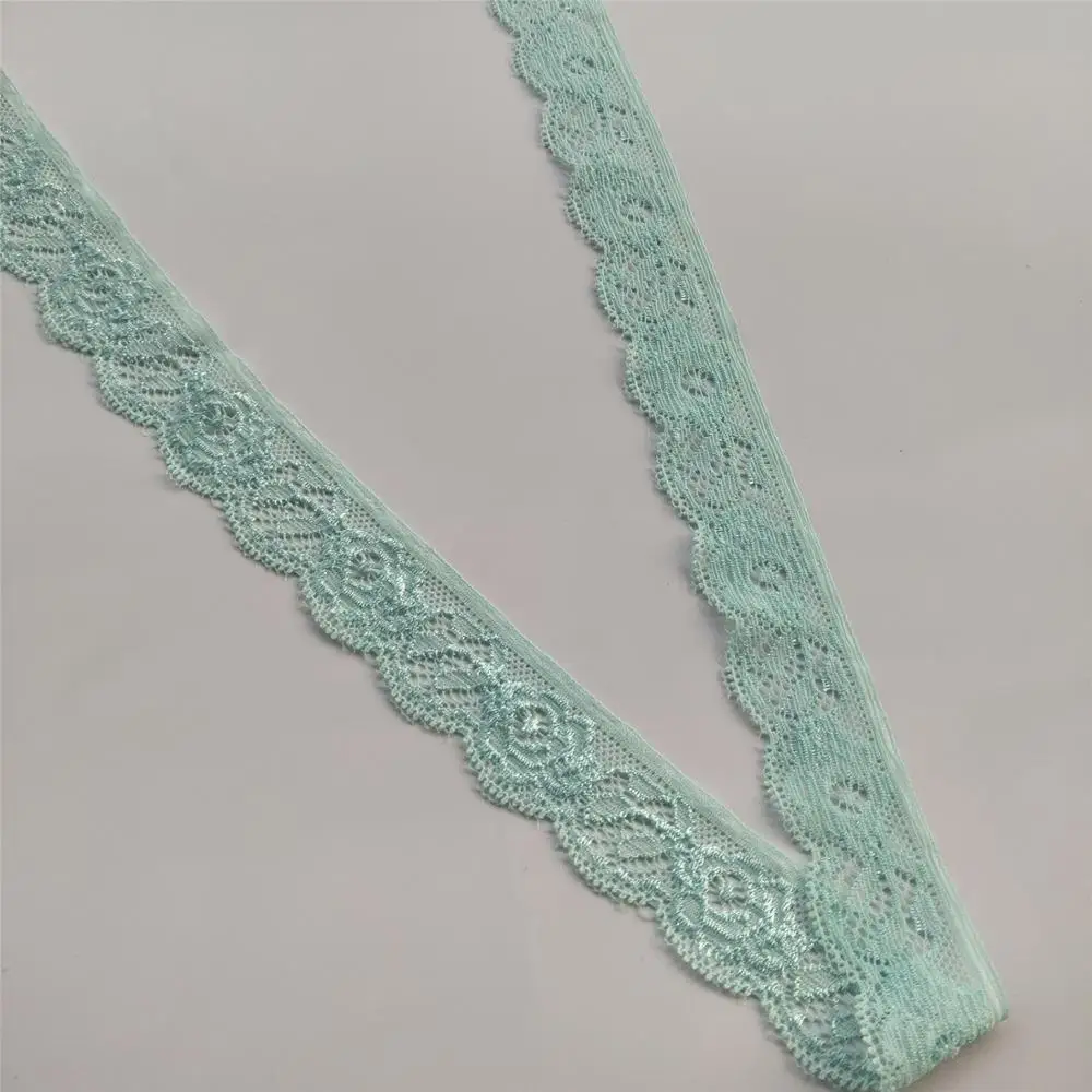 High Quality 10 Yards Mint Green Stretch Elastic Lace Ribbon Beautiful