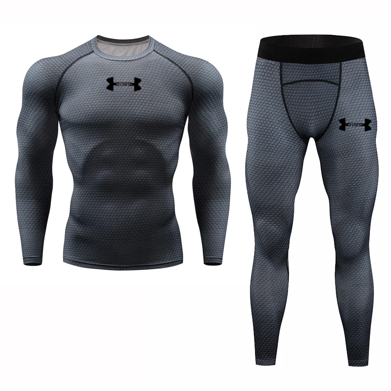 Quick Dry Rashgard Men's Running sets 3D snake-print compression tight 2pcs suits Gym fitness Training sportswear Tracksuits men Quick Dry Rashgard Men's Running sets 3D snake-print compression tight 2pcs suits Gym fitness Training sportswear Tracksuits men