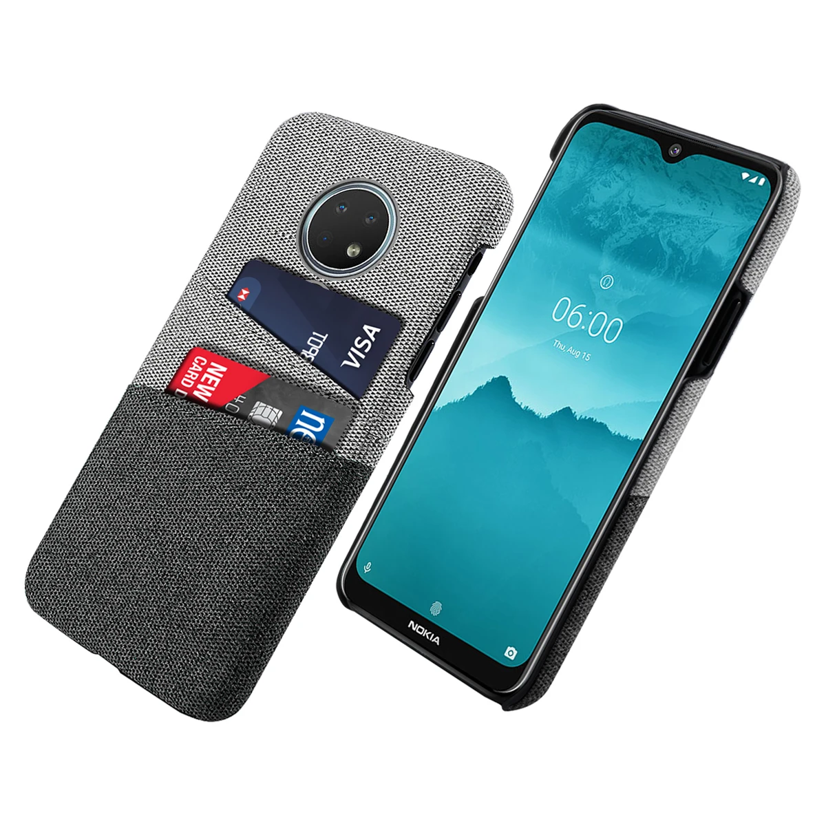 

For Nokia 6.2 Nokia 7.2 Case Slim Hard PC Protective Matte Fabric Cloth Cover For Nokia 7.2 Nokia 6.2 Case Card Slots Wallet