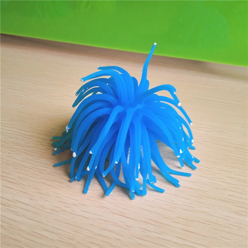 Blue Аквариум силиконовый Искусственный Аквариум Искусственный Коралл растения подводный акватический морской анемон украшение аксессуар - Цвет: Blue
