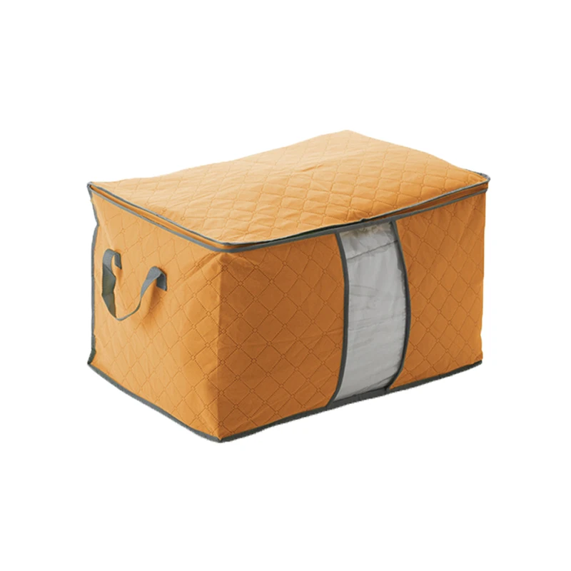 Большие тканевые органайзеры, складные, не трикотажный склад матерчатая коробка, одеяло, держатель одеяла, сумка на молнии, домашний шкаф, экономит пространство, Органайзер - Цвет: Оранжевый